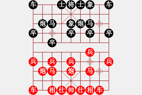 象棋棋譜圖片：騰訊 QQ 象棋對局 - 步數(shù)：10 