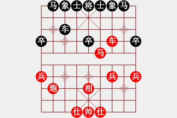 象棋棋譜圖片：順炮中的一則變例槍打出頭鳥黑棋誤走炮2進(jìn)4 - 步數(shù)：40 