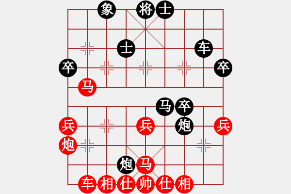 象棋棋譜圖片：水瓶座卡妙(8段)-和-三兵過河(初級) - 步數(shù)：50 