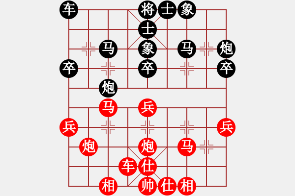 象棋棋谱图片：201713届全运会象棋决赛林师羽先负邓茜文1 - 步数：30 