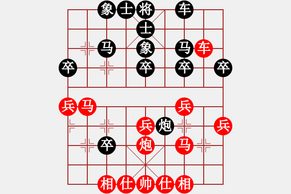 象棋棋譜圖片：2023.5.13.7先勝邊馬五六炮進三兵對反宮馬 - 步數(shù)：30 