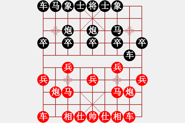 象棋棋谱图片：负分太后 鱼[红] -VS- 二肥[黑]（5） - 步数：10 