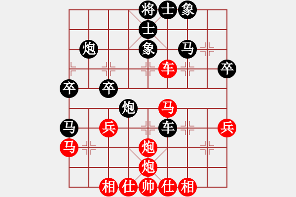 象棋棋譜圖片：天枰座童虎(月將)-和-雪擁蘭關(guān)(8段) - 步數(shù)：40 