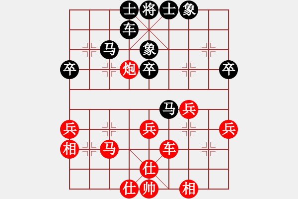 象棋棋譜圖片：小小男兒(4段)-和-奕天藍齊兒(6段) - 步數(shù)：40 