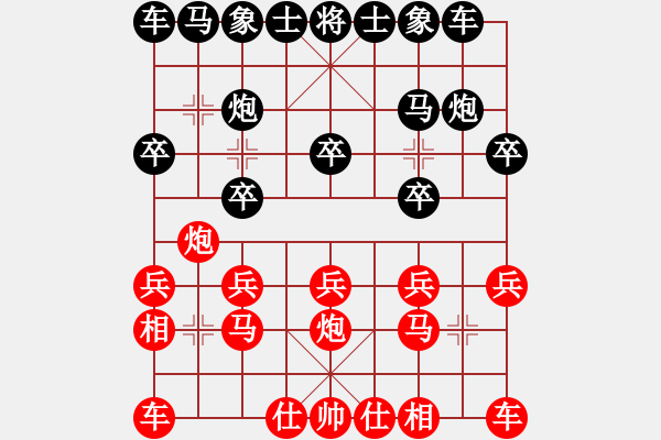 象棋棋譜圖片：老槍wang12321紅負(fù)葬心【中炮對進左馬】 - 步數(shù)：10 