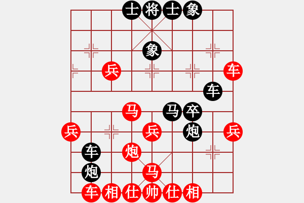 象棋棋譜圖片：progress(5段)-和-ooool(6段) - 步數(shù)：40 