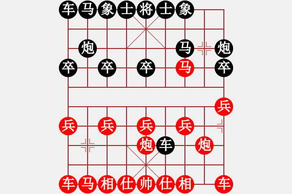 象棋棋譜圖片：1527局 A08- 邊兵局-小蟲引擎10分鐘層(先勝)天天Ai2-1 - 步數(shù)：10 