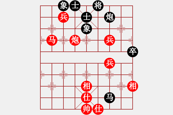 象棋棋譜圖片：五七炮進(jìn)三兵對(duì)屏風(fēng)馬飛左象（旋風(fēng)12層拆棋）紅勝 - 步數(shù)：100 