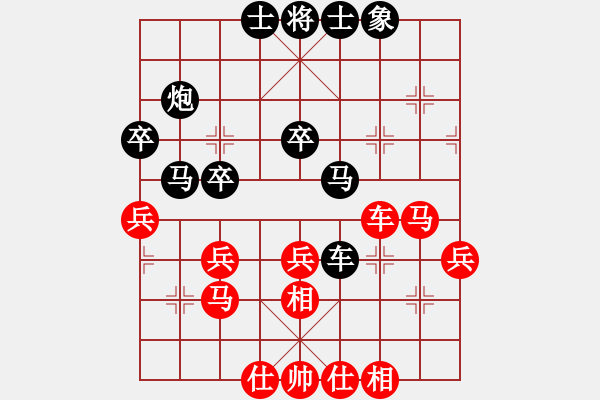 象棋棋譜圖片：瓜瓜是蛋蛋(日帥)-和-奕天下棋手(月將) - 步數(shù)：40 