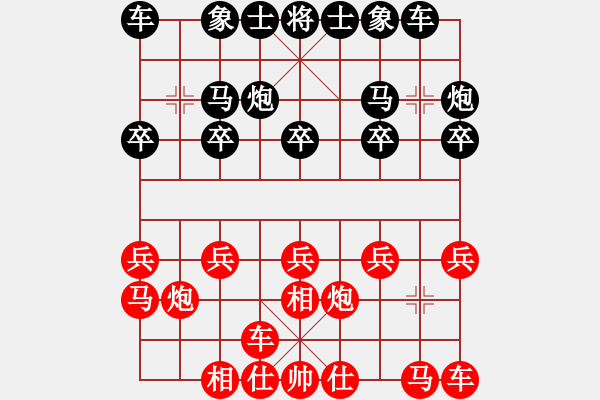 象棋棋谱图片：赵鑫鑫 先和 何文哲 - 步数：10 