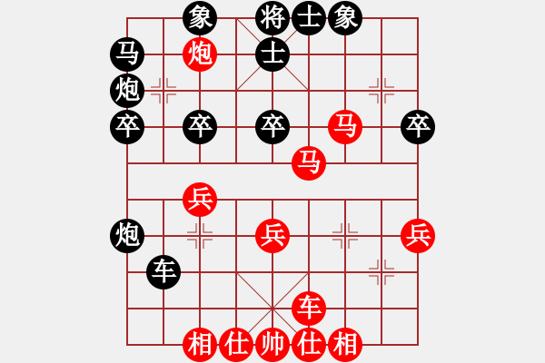 象棋棋譜圖片：老伙夫(5段)-和-訥河棋大圣(7段) - 步數(shù)：40 