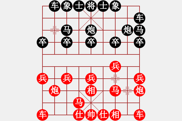 象棋棋譜圖片：後中炮 速殺 仙人指路，開局的正馬、邊馬、橫車示範(fàn) - 步數(shù)：10 