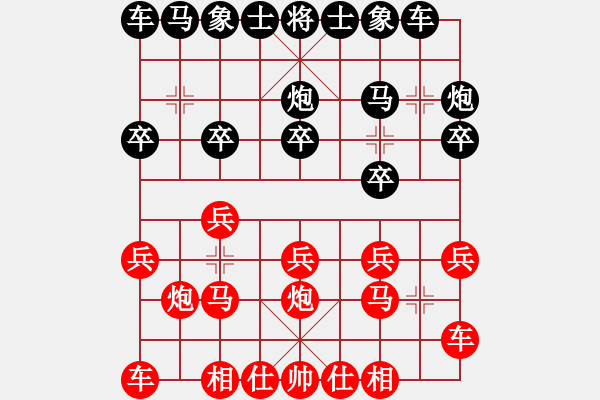 象棋棋譜圖片：象棋勢(shì)家(日帥)-負(fù)-棋趣棋情(9段)中炮對(duì)左三步虎轉(zhuǎn)列炮 - 步數(shù)：10 