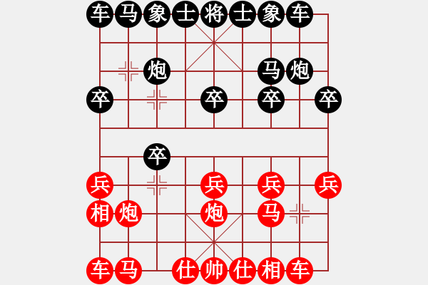 象棋棋譜圖片：東北群與川渝群網(wǎng)絡(luò)交流賽首輪第二臺(tái)：川渝群鄭凌志先勝東北群吳金勇 - 步數(shù)：10 