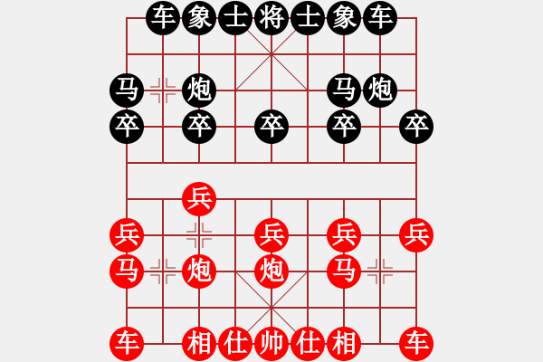 象棋棋譜圖片：20052811[紅先負] -VS- 贏一盤實在難[黑] 中炮對進左馬 - 步數(shù)：10 