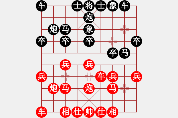 象棋棋譜圖片：中炮過(guò)河車進(jìn)中兵對(duì)屏風(fēng)馬平炮兌車 nzbdwma(4級(jí))-勝-鶴壁天元(3級(jí)) - 步數(shù)：20 