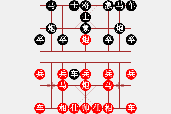 象棋棋譜圖片：橫才俊儒[紅] -VS- 空白[黑] - 步數(shù)：10 