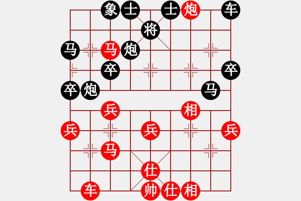 象棋棋谱图片：好猫(3段)-负-渔樵居士(6段) 仕角炮转反宫马对右中炮 - 步数：40 