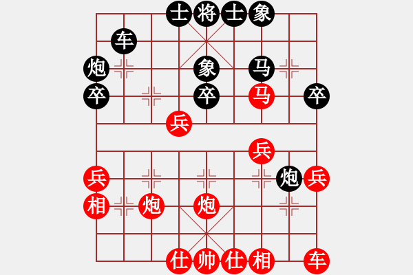 象棋棋譜圖片：中炮過(guò)河車(chē)互進(jìn)七兵對(duì)屏風(fēng)馬左馬盤(pán)河 紅七路馬(紅車(chē)2退1再兵5進(jìn)1) 千島颶風(fēng)(5f)-勝-臨朐殺手 - 步數(shù)：30 