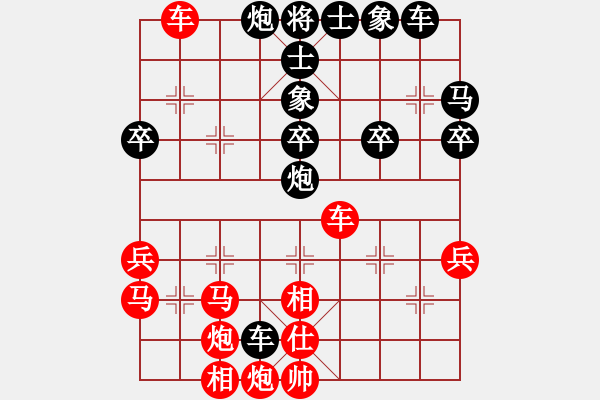 象棋棋譜圖片：勝低六成贏(3段)-勝-綽號(hào)無名(5段) - 步數(shù)：40 