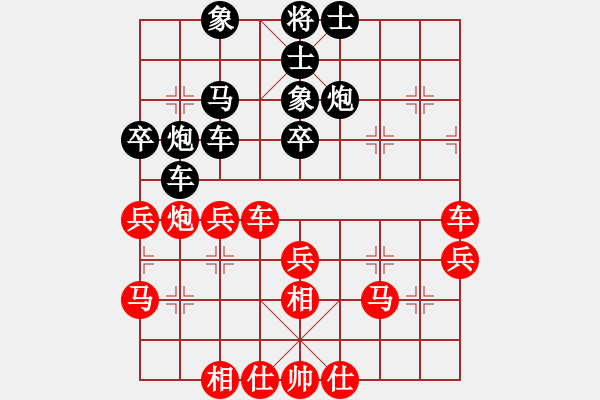 象棋棋譜圖片：風(fēng)雨中飛翔(9段)-和-圣天神劍(人王)五七炮對屏風(fēng)馬進(jìn)７卒 紅左直車對黑右直車右炮過河 - 步數(shù)：40 