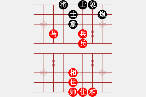 象棋棋譜圖片：快樂棋社 上海の嚴(yán)寒 先和 丹東-史洪緒 飛相進(jìn)七兵對右士角炮 - 步數(shù)：100 