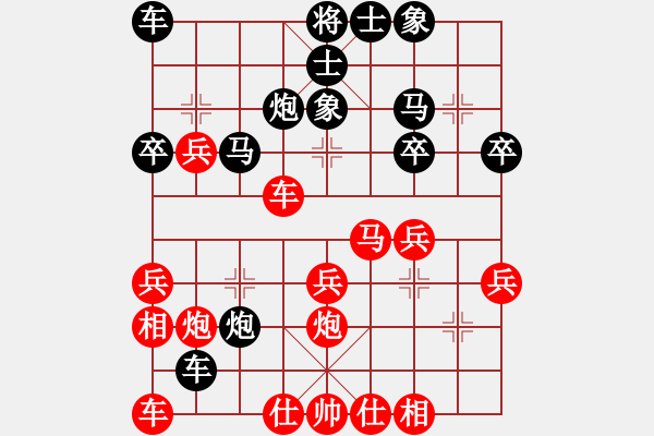 象棋棋譜圖片：梅莊一英豪陽(yáng)光[534059741] 后負(fù) 北方狼[1031177329] - 步數(shù)：30 