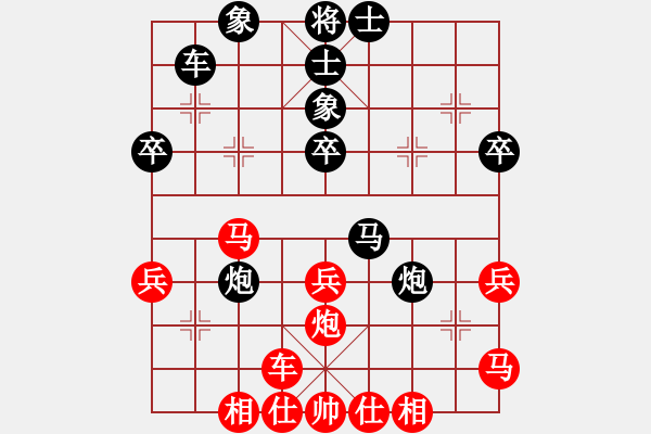 象棋棋譜圖片：啊棋友好(9段)-負(fù)-風(fēng)中的紅兵(9段)中炮過河車互進(jìn)七兵對(duì)屏風(fēng)馬平炮兌車 紅左馬盤河 - 步數(shù)：50 