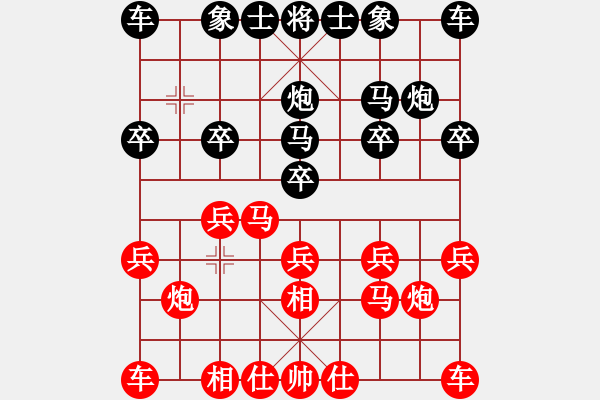 象棋棋譜圖片：負分太后 魚[紅] -VS- →朲濺つ亻愛[黑](3) - 步數(shù)：10 