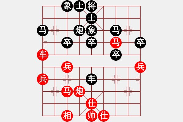 象棋棋譜圖片：ゞ★傷雨 紅-VS- 誠信通訊[黑] - 步數(shù)：40 