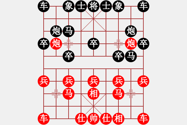 象棋棋譜圖片：X雙炮過河leg8馬七進(jìn)五 - 步數(shù)：10 