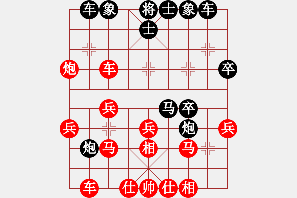 象棋棋譜圖片：-  佳佳象棋  - 夾甲(4級(jí)) vs 愛下下風(fēng)棋(4r) 紅 方 投 子 認(rèn) 負(fù) > - 步數(shù)：30 