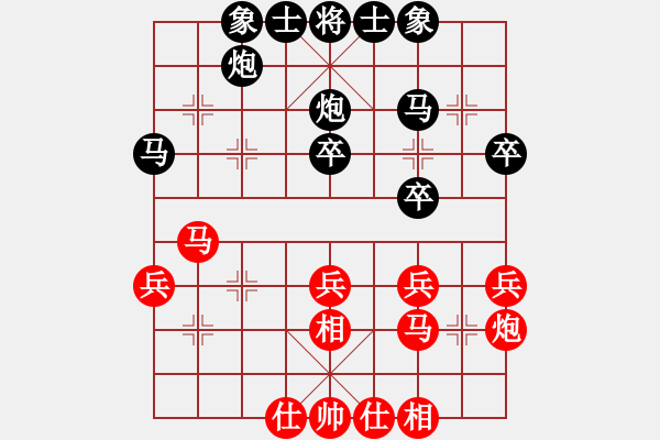 象棋棋譜圖片：濰坊景芝李強(qiáng) 先和 濟(jì)南群康謝巋 第二屆濟(jì)濰象棋擂臺(tái)賽 擂主決戰(zhàn)第二盤 11.23上午9點(diǎn)濟(jì)南直播 - 步數(shù)：30 