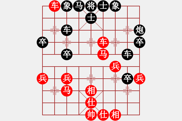 象棋棋譜圖片：那仁花(6段)-和-沒翅膀的虎(8段) - 步數：40 