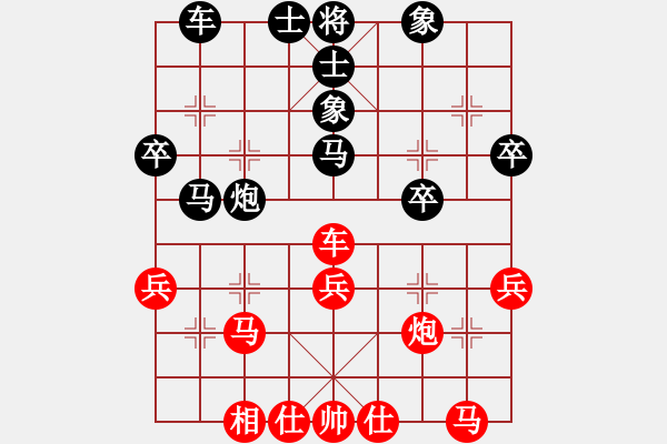 象棋棋譜圖片：只下一分鐘[1253633628](業(yè)余七級(jí)) 負(fù) 重新開(kāi)始[-](業(yè)余六級(jí)) - 步數(shù)：40 