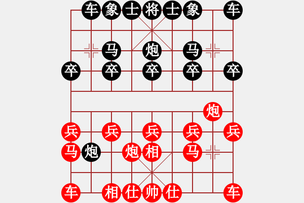象棋棋谱图片：左边马对左中炮（刘殿中负柳大华） - 步数：10 