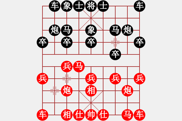 象棋棋譜圖片：章士卯 先和 茹一淳 - 步數(shù)：10 