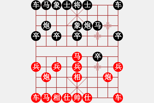 象棋棋譜圖片：永恒的愛(ài)mg[紅] -VS- 負(fù)分太后 魚(yú)[黑](1) - 步數(shù)：10 