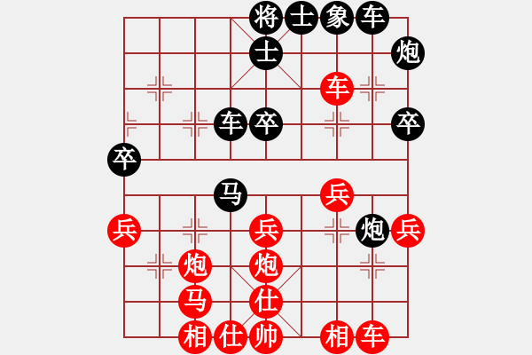 象棋棋譜圖片：五七炮互進(jìn)三兵對(duì)屏風(fēng)馬邊卒右馬外盤河 紅左橫車對(duì)黑飛右象寶月龍梅(9段)-勝-宇宙無上(天帝) - 步數(shù)：40 