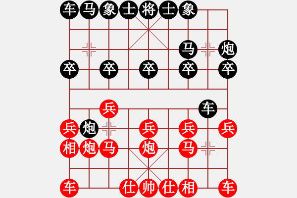 象棋棋譜圖片：黃老虎-1412[紅先負] -VS- 贏一盤實在難[黑] 中炮對左三步虎 - 步數(shù)：10 