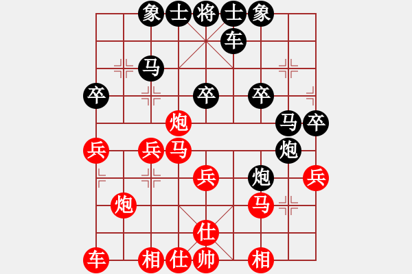 象棋棋譜圖片：《學(xué)習(xí)大師后手》57列炮邊馬左橫車破五七炮邊馬右車巡河 - 步數(shù)：30 