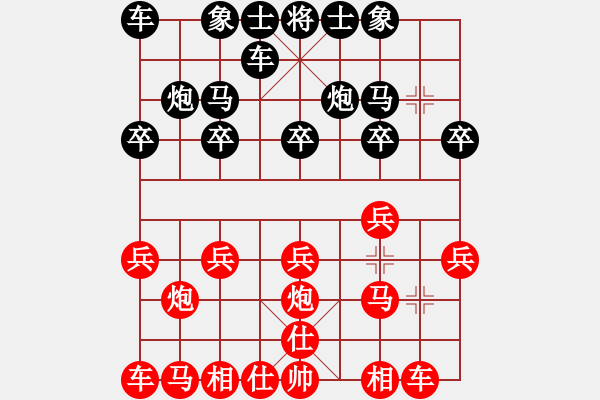 象棋棋譜圖片：第10輪 第17臺(tái) 景德鎮(zhèn) 劉軍 紅先和 黑龍江 孫思陽 - 步數(shù)：10 