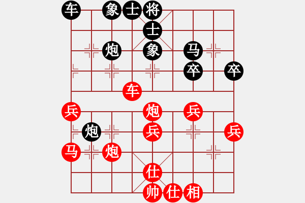 象棋棋譜圖片：五七炮互進(jìn)三兵對(duì)屏風(fēng)馬邊卒右馬外盤河 象7進(jìn)5變梁山功夫(9段)-勝-飛天譯月(8段) - 步數(shù)：40 