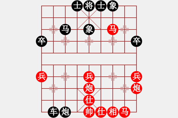 象棋棋譜圖片：1317局 B00- 中炮局-業(yè)3-3(先負(fù))小蟲引擎23層 - 步數(shù)：40 