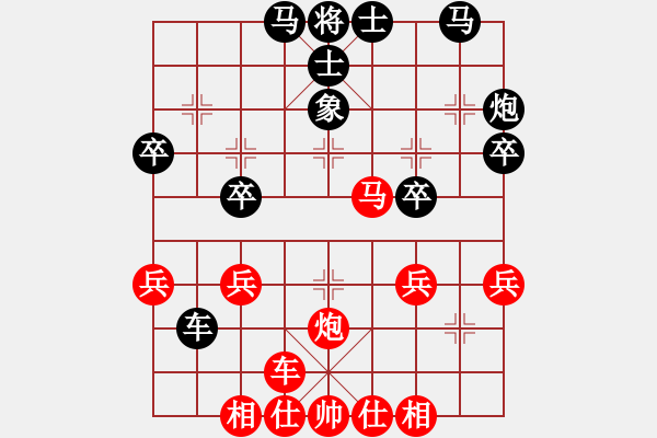 象棋棋譜圖片：初學(xué)者之一(3段)-勝-常勝得主(6段) - 步數(shù)：30 