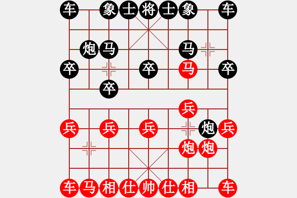 象棋棋譜圖片：《曲線進(jìn)攻，拖垮對(duì)手！》劉成鏞【先負(fù)】寧波戚文卿(2015-7-29大師網(wǎng)大師棋室) - 步數(shù)：10 