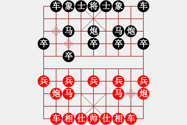 象棋棋譜圖片：起馬局對(duì)右中炮（基本圖形） - 步數(shù)：10 