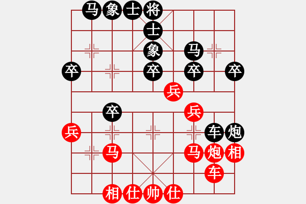 象棋棋譜圖片：后勝老頭（左中炮正馬急沖中兵對(duì)屏風(fēng)馬雙炮過(guò)河） - 步數(shù)：30 