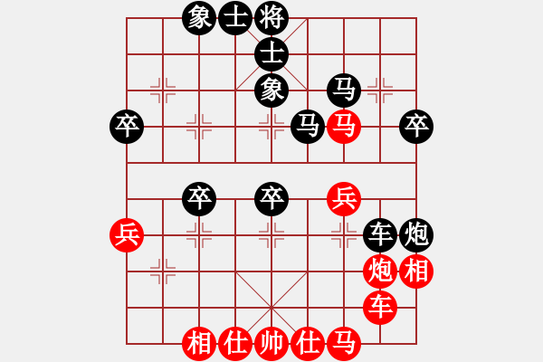 象棋棋譜圖片：后勝老頭（左中炮正馬急沖中兵對(duì)屏風(fēng)馬雙炮過(guò)河） - 步數(shù)：40 