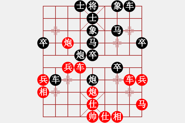 象棋棋譜圖片：中炮七路馬對(duì)屏風(fēng)馬 [紅進(jìn)中兵對(duì)黑雙炮過河]W實(shí)戰(zhàn)001xMYy - 步數(shù)：40 